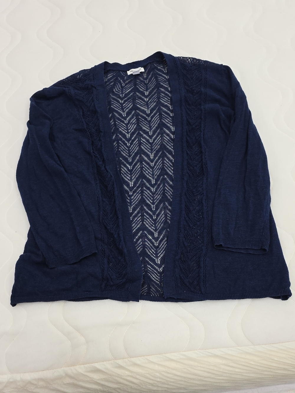 Westport Navy Open-Front Knit Cardigan Sweater - Women